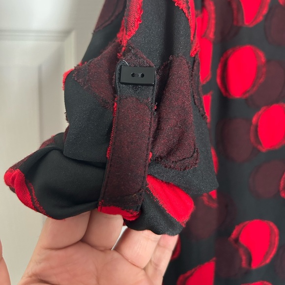 Multiples 1x Red and Black Button Up Tunic Blouse - Picture 4 of 7